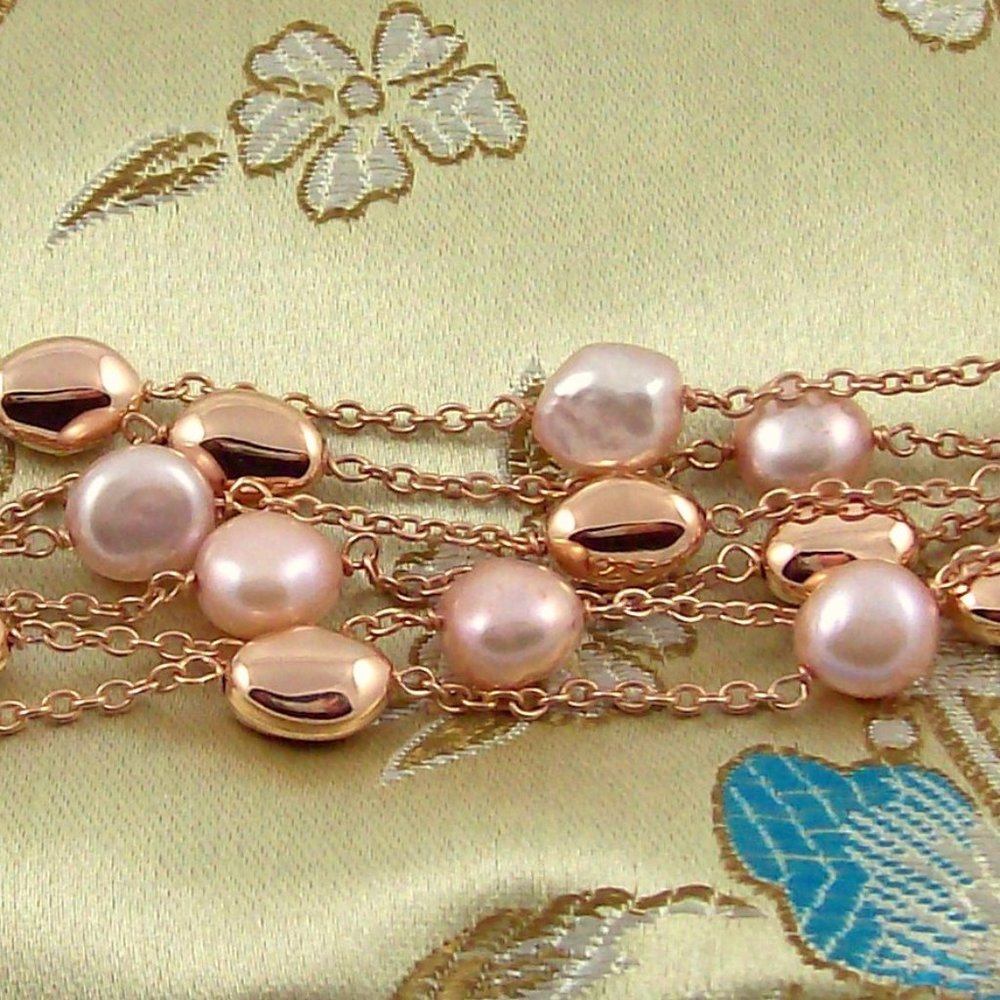 Honora Cultured Pearl Bronze Bead Bracelet - Picture 3 of 4